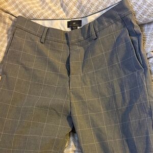 H&M Gray Checkered Pants